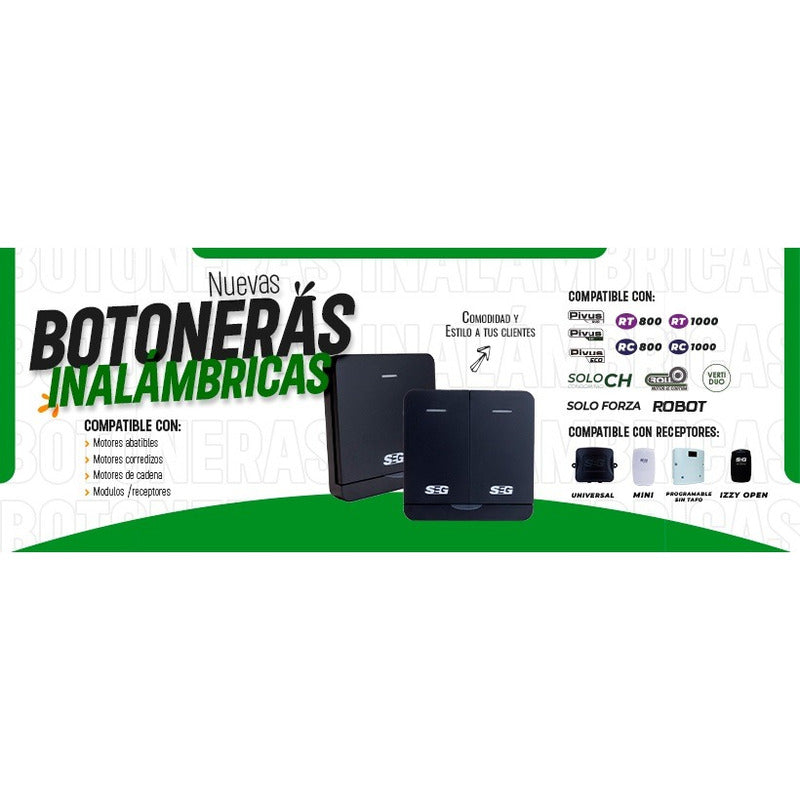 Botón De Pared Inalámbrico Seg, Control Remoto Para Portón