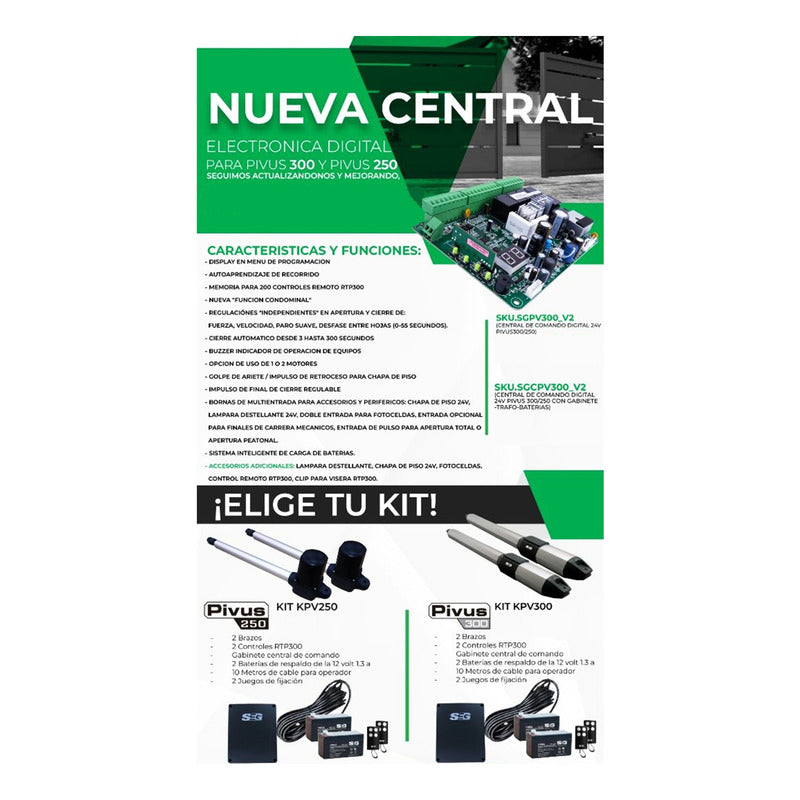 Kit Pivus 300 Seg Con Baterías De Respaldo *nueva Tarjeta*