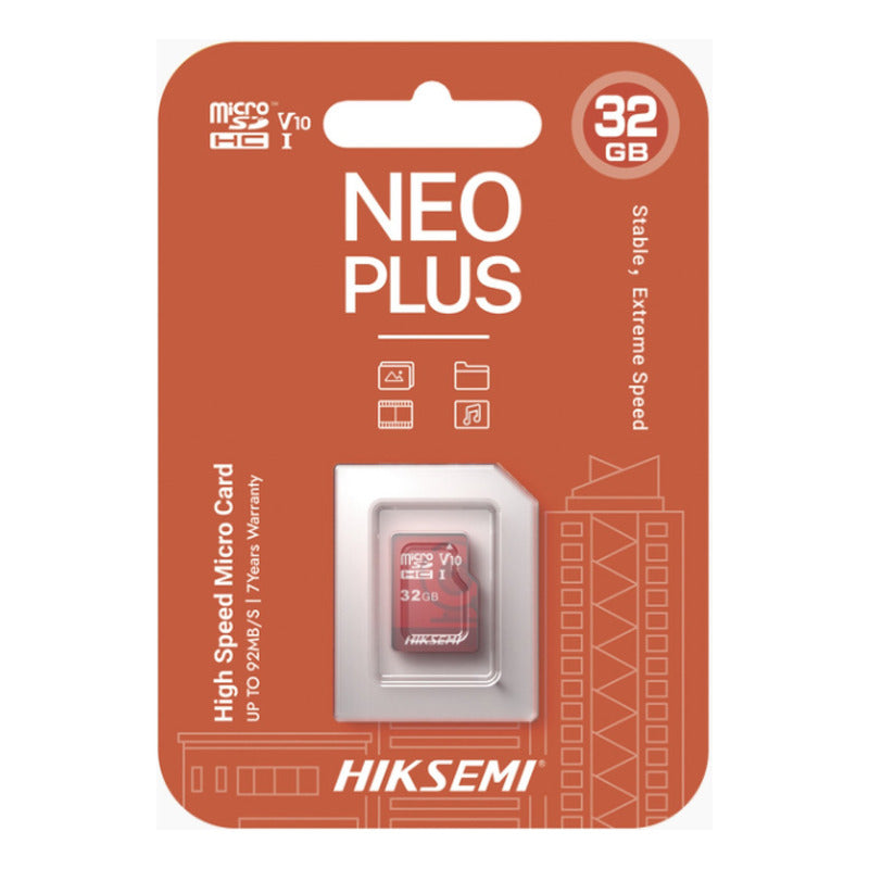 Memoria Micro Sd 32 Gb Hikvision Clase 10 Especial P Camaras